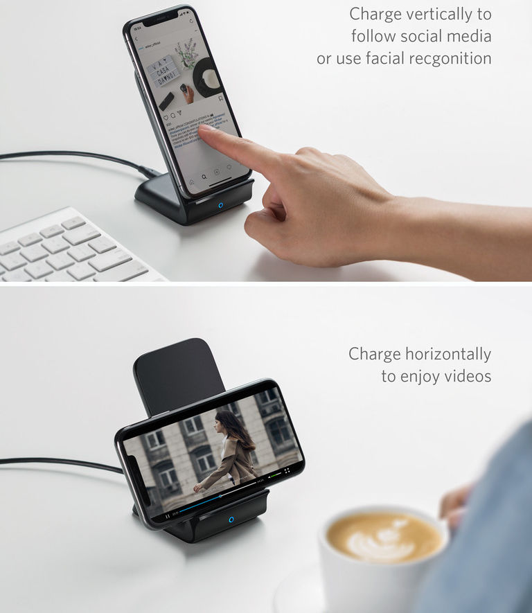 Anker PowerWave+ Stand met Draadloos Opladen 10W Zwart afbeelding 6