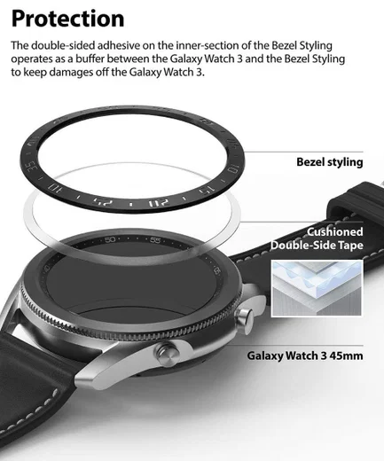 Ringke Bezel Styling Galaxy Watch 3 41MM Randbeschermer RVS Zwart afbeelding 2