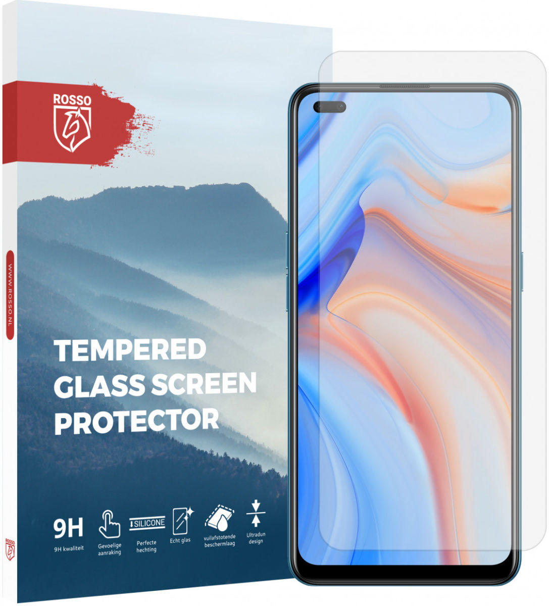 Rosso Oppo Reno 4 9H Tempered Glass Screen Protector afbeelding 1