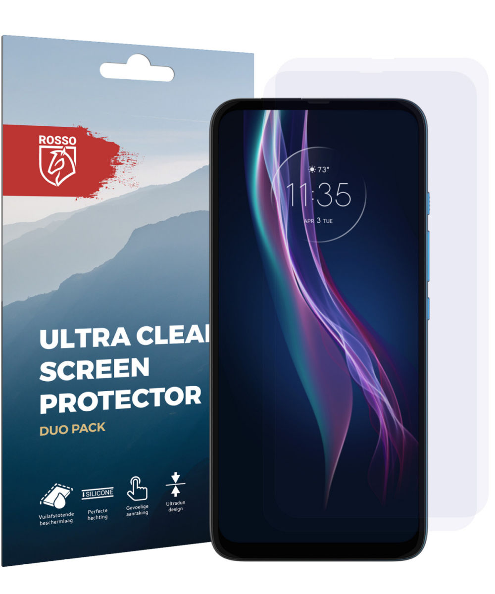 Rosso Motorola One Fusion Plus Ultra Clear Screen Protector Duo Pack afbeelding 9