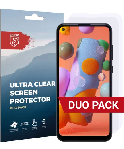 Rosso Samsung Galaxy A11 Ultra Clear Screen Protector Duo Pack afbeelding 1