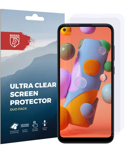 Rosso Samsung Galaxy A11 Ultra Clear Screen Protector Duo Pack afbeelding 9