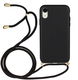 Apple iPhone XR Hoesje Back Cover Flexibel TPU met Koord Zwart afbeelding 1