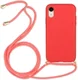 Apple iPhone XR Hoesje Back Cover Flexibel TPU met Koord Rood afbeelding 1