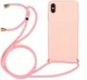 Apple iPhone X / XS Hoesje Back Cover Flexibel TPU met Koord Roze afbeelding 1