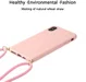 Apple iPhone X / XS Hoesje Back Cover Flexibel TPU met Koord Roze afbeelding 3