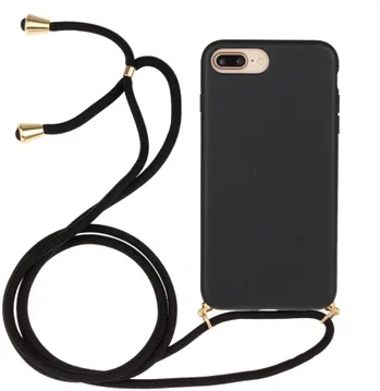 Apple iPhone 6 Plus / 6S Plus / 7 Plus / 8 Plus Hoesje met Koord Zwart