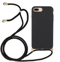 Apple iPhone 6 Plus / 6S Plus / 7 Plus / 8 Plus Hoesje met Koord Zwart