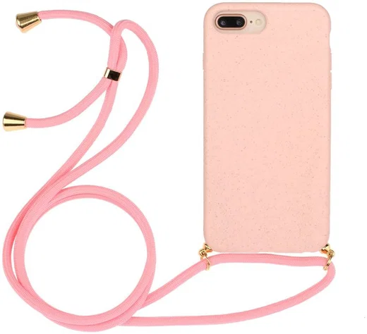 Apple iPhone 6 Plus / 6S Plus / 7 Plus / 8 Plus Hoesje met Koord Roze afbeelding 1