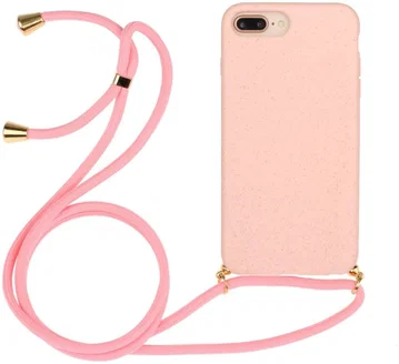 Apple iPhone 6 Plus / 6S Plus / 7 Plus / 8 Plus Hoesje met Koord Roze