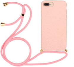 Apple iPhone 6 Plus / 6S Plus / 7 Plus / 8 Plus Hoesje met Koord Roze afbeelding