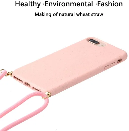 Apple iPhone 6 Plus / 6S Plus / 7 Plus / 8 Plus Hoesje met Koord Roze afbeelding 3