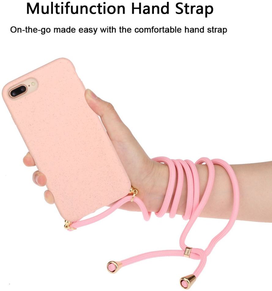 Apple iPhone 6 Plus / 6S Plus / 7 Plus / 8 Plus Hoesje met Koord Roze afbeelding 4