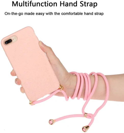Apple iPhone 6 Plus / 6S Plus / 7 Plus / 8 Plus Hoesje met Koord Roze afbeelding 4