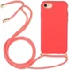 Apple iPhone 6/6S/7/8 Hoesje Back Cover Flexibel TPU met Koord Rood afbeelding 1