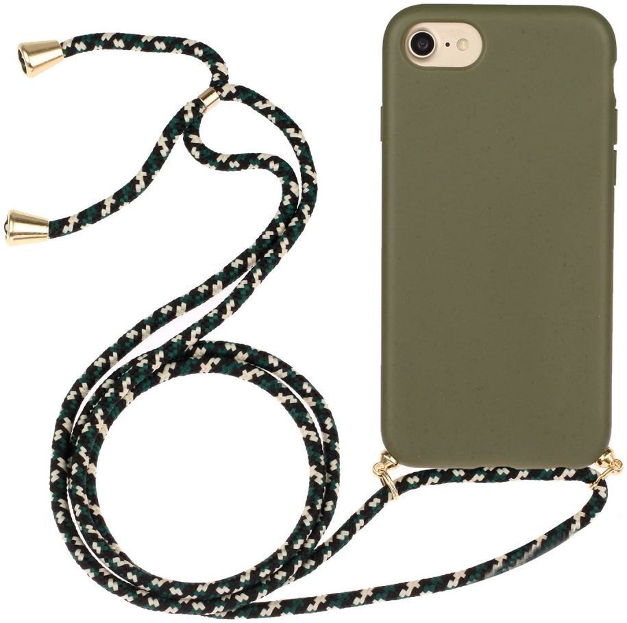 Apple iPhone 6/6S/7/8 Hoesje Back Cover Flexibel TPU met Koord Groen afbeelding 1
