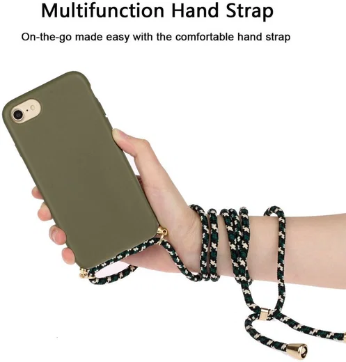 Apple iPhone 6/6S/7/8 Hoesje Back Cover Flexibel TPU met Koord Groen afbeelding 3
