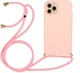 Apple iPhone 11 Pro Hoesje Back Cover Flexibel TPU met Koord LichtRoze afbeelding 1