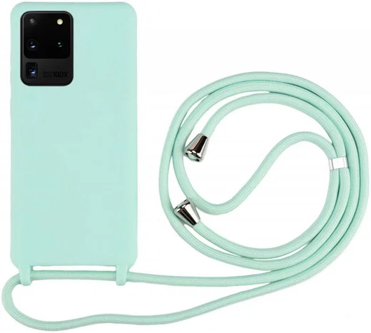 Samsung Galaxy S20 Ultra Hoesje Back Cover TPU met Koord LichtGroen afbeelding 1