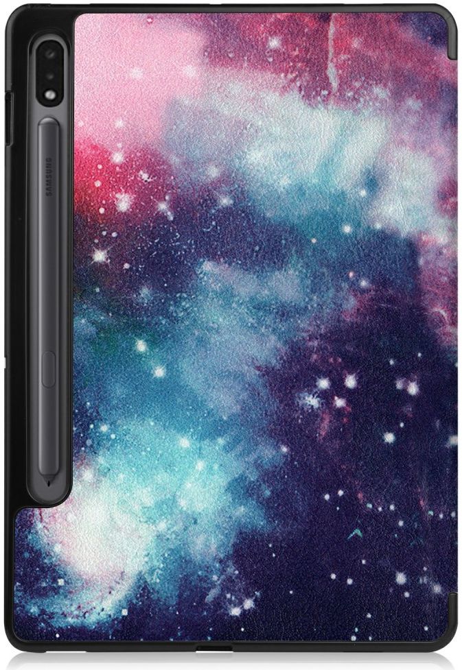 Samsung Galaxy Tab S7 Hoesje Tri-Fold Book Case Galaxy Print afbeelding 8