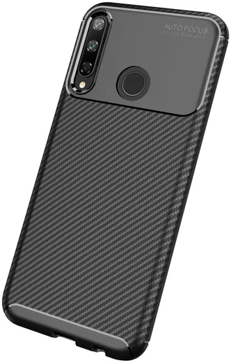 Huawei P40 Lite E Hoesje Geborsteld Carbon Zwart afbeelding 2