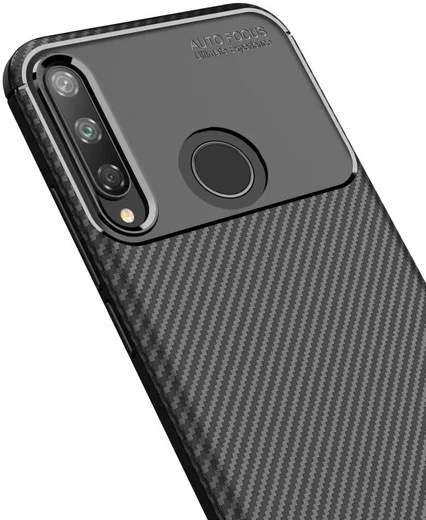 Huawei P40 Lite E Hoesje Geborsteld Carbon Zwart afbeelding 5