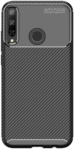 Huawei P40 Lite E Hoesje Geborsteld Carbon Zwart afbeelding 6