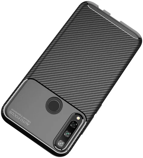 Huawei P40 Lite E Hoesje Geborsteld Carbon Zwart afbeelding 7