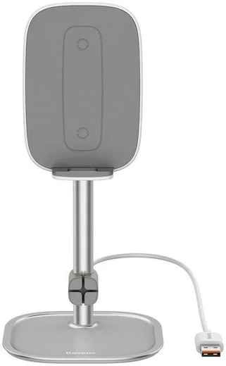 Baseus Universele Bureau Houder Met Draadloos Opladen Functie Zilver afbeelding 1
