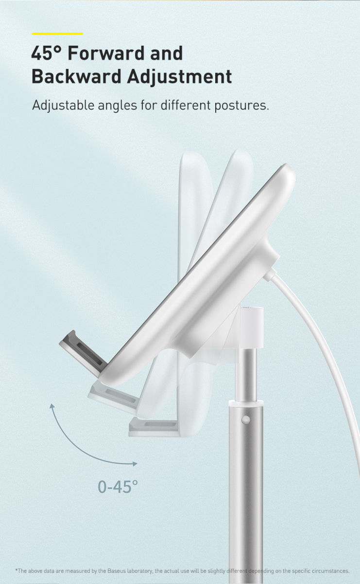 Baseus Universele Bureau Houder Met Draadloos Opladen Functie Zilver afbeelding 9