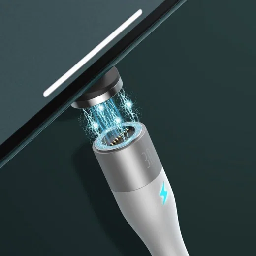 Baseus Zinc Magnetische 3 in 1 Fast Charging Data Kabel 3A Wit afbeelding 6