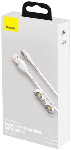 Baseus Zinc Magnetische 3 in 1 Fast Charging Data Kabel 3A Wit afbeelding 9