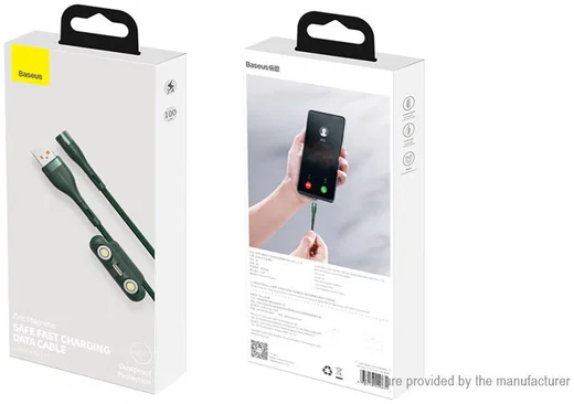 Baseus Zinc Magnetische 3-in-1 Fast Charging Kabel 3A 1 Meter Groen afbeelding 11
