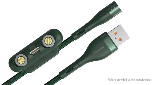 Baseus Zinc Magnetische 3-in-1 Fast Charging Kabel 3A 1 Meter Groen afbeelding 3