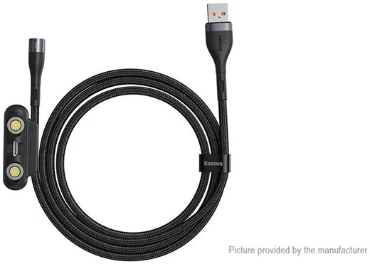 Baseus Zinc Magnetische 3-in-1 Fast Charging Kabel 3A 1 Meter Zwart afbeelding 4