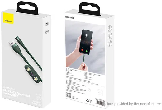 Baseus Zinc Magnetische 3-in-1 Fast Charging Kabel 5A 1 Meter Groen afbeelding 10