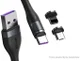 Baseus Zinc Magnetische 3 in 1 Fast Charging Data Kabel 5A Zwart afbeelding 2