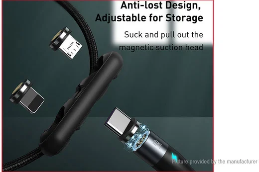 Baseus Zinc Magnetische 3 in 1 Fast Charging Data Kabel 5A Zwart afbeelding 9