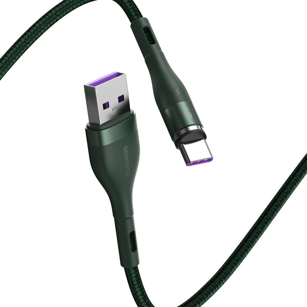 Baseus Zinc Magnetische USB-C 5A Fast Charging Data Kabel 1Meter Groen afbeelding 5