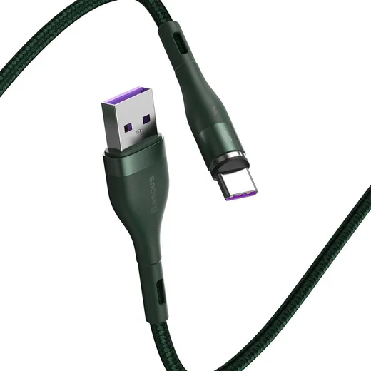 Baseus Zinc Magnetische USB-C 5A Fast Charging Data Kabel 1Meter Groen afbeelding 5