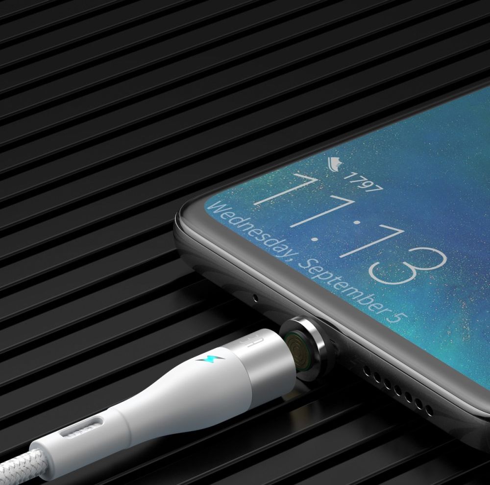Baseus Zinc Magnetische Micro-USB 2.1A Fast Charging Data Kabel Wit afbeelding 11