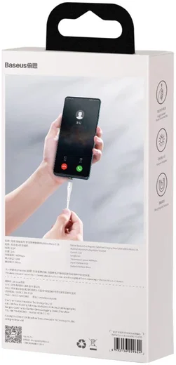 Baseus Zinc Magnetische Micro-USB 2.1A Fast Charging Data Kabel Wit afbeelding 4