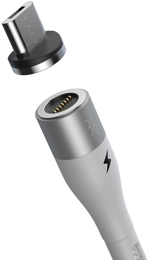 Baseus Zinc Magnetische Micro-USB 2.1A Fast Charging Data Kabel Wit afbeelding 5