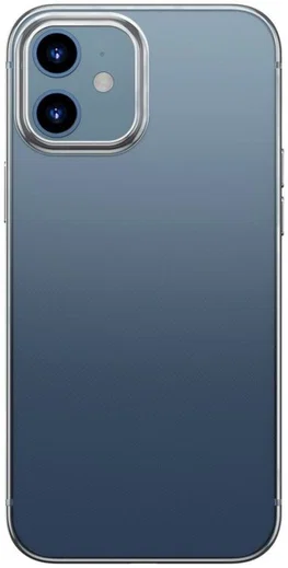Baseus Shining Apple iPhone 12 Mini Hoesje TPU Transparant Zilver afbeelding 2