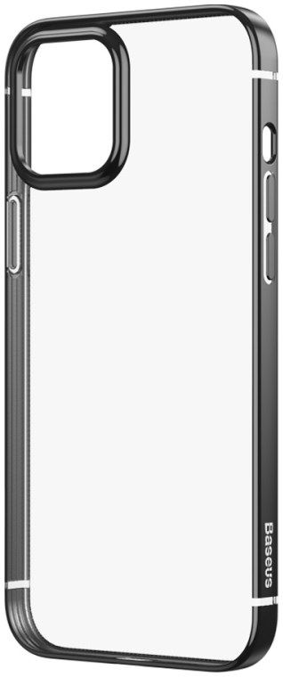 Baseus Shining Apple iPhone 12 Hoesje TPU Transparant Zwart afbeelding 2