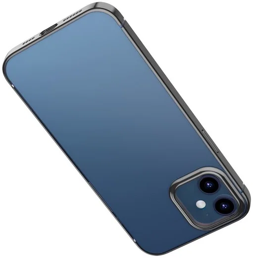 Baseus Shining Apple iPhone 12 Hoesje TPU Transparant Zwart afbeelding 4
