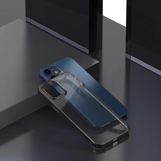 Baseus Shining Apple iPhone 12 Hoesje TPU Transparant Zwart afbeelding 8