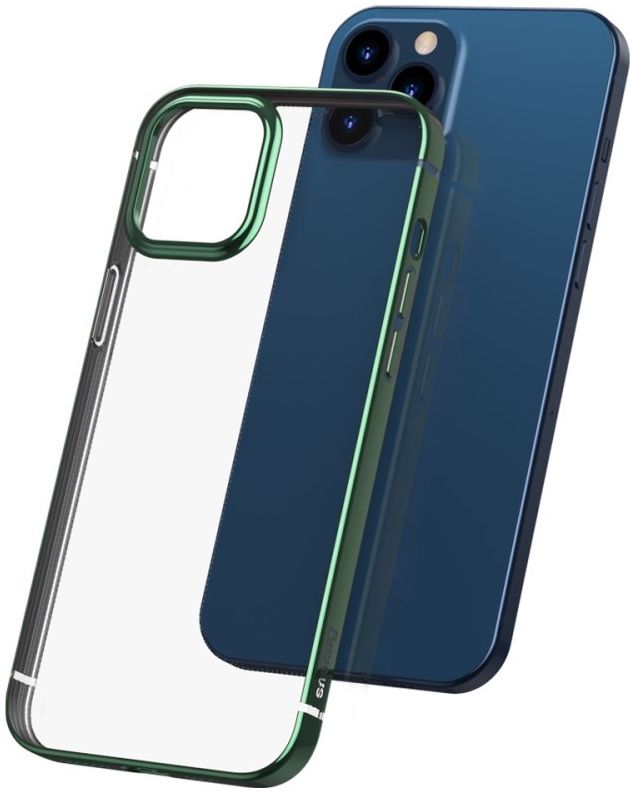 Baseus Shining Apple iPhone 12 Pro Hoesje TPU Transparant Groen afbeelding 1