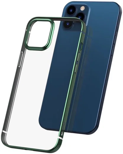 Baseus Shining Apple iPhone 12 Pro Hoesje TPU Transparant Groen afbeelding 1