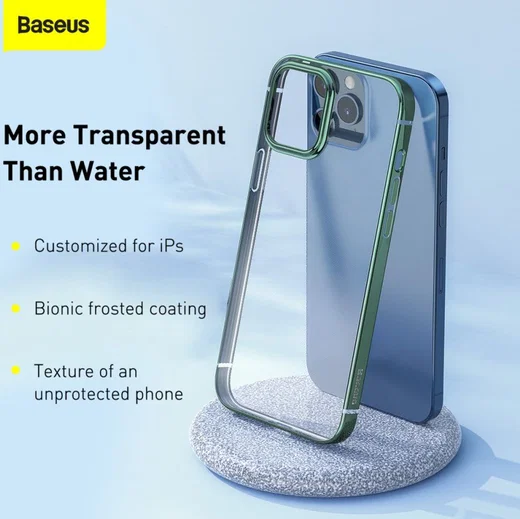 Baseus Shining Apple iPhone 12 Pro Hoesje TPU Transparant Groen afbeelding 12
